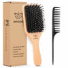 Picture of Hair Brush Boar Bristle Hairbrush for Thick Curly Thin Long Short Wet or Dry Hair Adds Shine and Makes Hair Smooth, Best Paddle Hair Brush for Men Women Kids