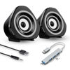 Picture of Computer Speakers Pair,Wired PC Speakers Powered by USB, Small PC Speaker, Mini Sound Bar with HiFi-Quality Sound, Loud Volume, Rich Bass for Windows PCs, Desktop, Monitor, Laptops (S20-Type-C)