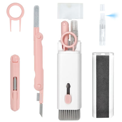 Picture of 7-in-1 Electronic Cleaner Kit - Portable Cleaning for Airpods Laptop, Keyboard, with Cleaning Pen Brush Spray for Phone iPad Computer Screen/Keyboard/Headphones/Bluetooth Earphones (Light Pink.)