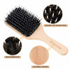 Picture of Hair Brush, Sosoon Boar Bristle Paddle Hairbrush for Long Short Thick Thin Curly Straight Wavy Dry Hair for Men Women Kids, No More Tangle, Giftbox & Tail Comb Included