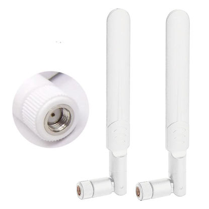 Picture of CORONIR Dual Band WiFi Antenna 2.4GHz 5GHz 5.8GHz 9dBi MIMO RP-SMA Male Antenna for WiFi Router Wireless Network Card USB Adapter Security IP Camera Video Surveillance Monitor-2Pack White