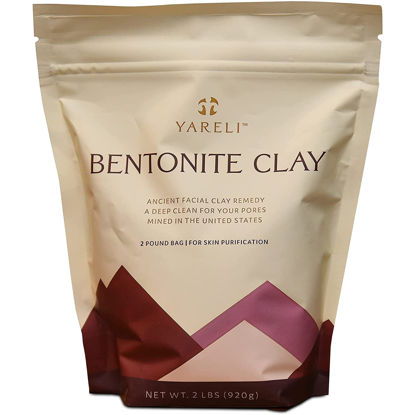 Picture of YARELI Bentonite Clay Powder Facial Mask & Detox Bath, Also Known as Indian Healing Clay 2lb (32oz)