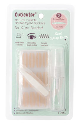 Picture of Waterproof Invisible Double Eyelid Tape - 120 Pieces Natural Fiber Eyelid Lifter Strips, Eye Lift Tape for Droopy Lids, Hooded Eyes