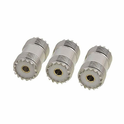 Picture of Maxmoral 3-Pack PL-259 UHF Female to UHF Female Coax Cable Adapter S0-239 UHF Double Female Connector Plug