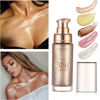 Picture of Body Shimmer Oil, Waterproof Long Lasting Moisturizing Bronze Body Luminizer Glow For Face & Body, Liquid Illuminator Body Highlighter 1oz/Jars, Makeup Brush Include (Rose Gold #01)