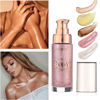 Picture of Body Shimmer Oil, Waterproof Long Lasting Moisturizing Bronze Body Luminizer Glow For Face & Body, Liquid Illuminator Body Highlighter 1oz/Jars, Makeup Brush Include (Sparkle Pink #04)