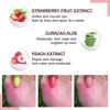 Picture of evpct 3Pcs Aloe Vera Strawberry Peach Pink Color Changing Lipstick Tinted Lip Color Balm Gloss Tint Set Green Magic PH Mood Kids Lipstick Color Changing Crystal Flower Jelly Lipstick Korean Makeup