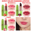 Picture of evpct 3Pcs Peach Strawberry Black Red Cherry Tinted Lip Balms PH Lip Color Changing Lipstick Stain Set Queen for Women Girls Korean Mood Long Lasting Color Change Light Pink Lipstick Lip Tint Gloss