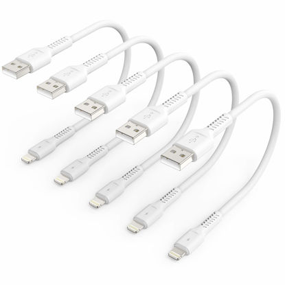 Picture of 1ft iPhone Charge Cable Short, 5Pack USB to Lightning Cord for Fast Charging Stations 1 Foot Compatible with Apple iPhone 12 11 Pro Max Xs 8 7 6 5 Plus, iPad Air/Mini