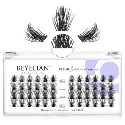 Picture of BEYELAIN Lash Clusters, Individual Cluster Lashes False Eyelashes Extension Natural Look Reusable Glue Bonded Black Super Thin Band 48 Mix DIY Eyelash Extension (Style28 0.07 Mix Black Band)