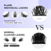 Picture of BEYELAIN Lash Clusters, Individual Cluster Lashes False Eyelashes Extension Natural Look Reusable Glue Bonded Black Super Thin Band 48 Mix DIY Eyelash Extension (Style28 0.07 Mix Black Band)