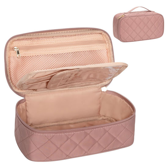 GetUSCart- OCHEAL Small Makeup Bag,Portable Cute Travel Makeup Bag Pouch  for Women Girls Makeup Brush Organizer Cosmetics Bags with Compartment-Rhombus  Pink