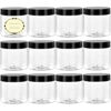 Picture of TUZAZO 4 Oz Plastic Container Jars with Lids and Labels BPA Free, Empty Round Clear Cosmetic Containers Plastic Slime Jars for Lotion, Cream, Ointments, Body Butter, Makeup, Travel Storage (12 Pack)