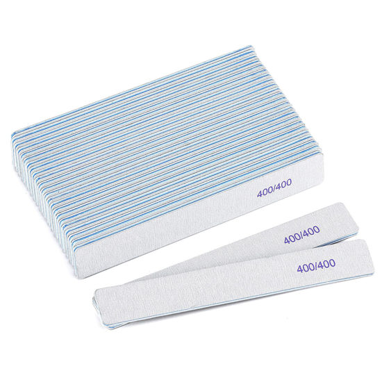 Picture of 25 Count Fine Grit Nail Files 400/400 Grit, Nail Buffers for Buffing and Smoothing Natural Nails