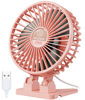 Picture of JZCreater USB Desk Fan, Mini Fan Portable, 3 Speeds Desktop Table Cooling Fan, Plug in Power Fan, Rotation Strong Wind, Quiet Personal Small Fan for Home Desktop Office Travel Bedroom, Pink