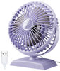 Picture of JZCreater Desk Fan, USB Fan for Desk, Strong Airflow, 360° Rotation Desktop Cooling Personal Fan, 3 Speed, Quiet Mini Fan, USB Powered, Protable Small Fan for Home Office Bedroom Car Travel,Purple