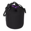 Picture of PATIKIL Camera Lens Bag, 3.3" IDx5.5 H Drawstring Lens Pouch with Thick Protective Neoprene, Lens Case for DSLR Camera Lens, Water Coffee Cups, Black, Purple