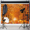 Picture of Fluzimir 7x5FT Durable Thicken Polyester Fabric Autumn Photo Backdrop for Photography Fall Forest Thanksgiving Maple Leaves Background Fall Friendsgiving Pumpkin Party Decorations Banner