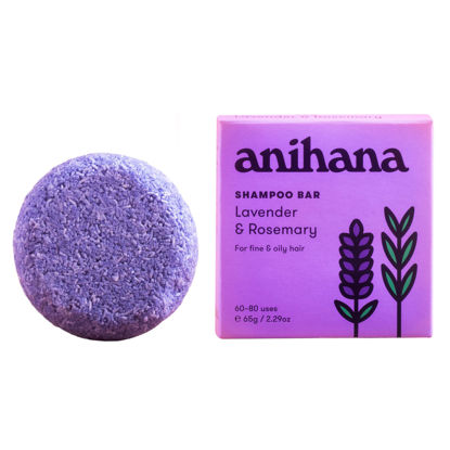 Picture of ANIHANA Shampoo Bar | Lavender and Rosemary - Deep Cleansing Hair Shampoo for Fine & Oily Hair - 2.29 oz (Up to 80 Washes)