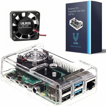 Picture of Vilros Raspberry Pi 4 Compatible Case with Built in Fan (Clear Transparent)