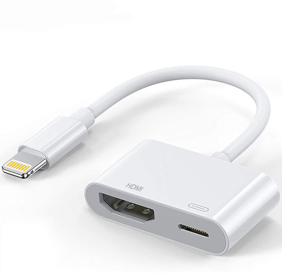 Apple Lightning to HDMI Digital AV Adapter,[Apple MFi Certified] 1080P HDMI  Sync Screen Digital Audio AV Converter with Charging Port for iPhone