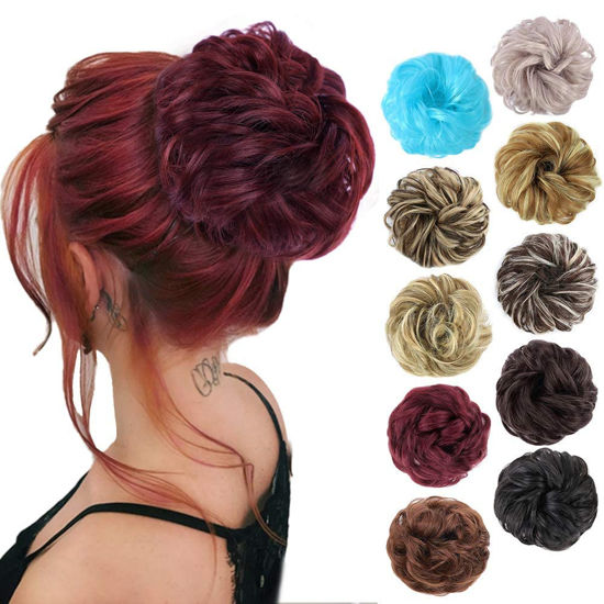 Picture of MORICA 1PCS Messy Hair Bun Hair Scrunchies Extension Curly Wavy Messy Synthetic Chignon for Women Updo Hairpiece