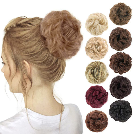 Picture of MORICA 1PCS Messy Hair Bun Hair Scrunchies Extension Curly Wavy Messy Synthetic Chignon for Women Updo Hairpiece