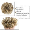 Picture of MORICA 1PCS Messy Hair Bun Hair Scrunchies Extension Curly Wavy Messy Synthetic Chignon for Women (12AH613(Light Golden Brown & Lightest Blonde))