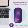 Picture of KBCASE LED Wireless Mouse Slim Silent Mouse 2.4G Rechargeable Wireless Computer Mouse Wireless Mouse for Laptop, MacBook, iPad, Chromebook, with USB & Type-c Receiver