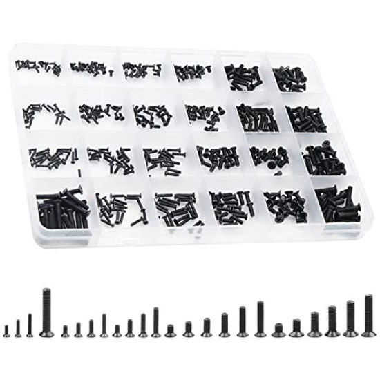 Picture of QTEATAK 480Pcs Black Laptop Notebook Computer Replacement Screws Kit for Lenovo Toshiba Gateway Samsung HP IBM Dell Sony Acer Asus SSD Hard Disk SATA