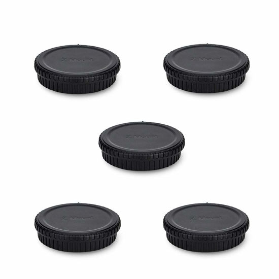 Picture of Rear Lens Cap & Body Cap Cover for Nikon Z Mount Camera Z30 Z50 Z5 Z6 Z6 II Z7 Z7 II Z9 Z fc Replace LF-N1 Lens Cap & BF-N1 Body Cap -5 Packs