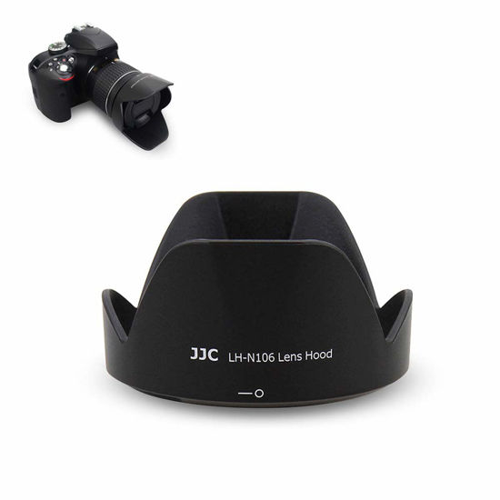 Picture of Camera Lens Hood JJC Lens Shade for Nikon AF-P DX NIKKOR 18-55mm f/3.5-5.6G VR Lens & Nikon 1 NIKKOR VR 10-100mm f/4-5.6 Lens Replaces Nikon HB-N106 Lens Hood no Vignetting Reverse Attaching -Black