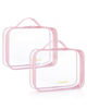 Picture of BAGSMART Clear Toiletry Bag, 2 Pack TSA Approved Travel Toiletry bag Carry on Travel Accessories Bag Airport Airline Quart Size Bags Water Repellent Makeup Cosmetic Bag for Women (Pink-2pcs)