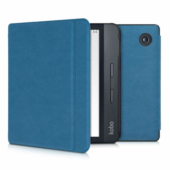 Picture of kwmobile Case Compatible with Kobo Libra H2O Case - Cover for eReader with Magnetic Closure - Petrol