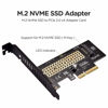 Picture of M.2 NVME SSD to PCIe 4.0/3.0 x4 Adapter, M.2 2280 2260 2242 2230 SSD to PCIe 4.0/3.0 x4 Host Controller Adapter Card with Aluminum Heatsink for PC Desktop with Full Speed