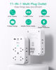 Picture of Mifaso Outlet Extender - Wall Surge Protector with 8 Outlets 3 USB 2 USB C, 1 USB A Multi Plug Outlet Splitter, Wall Mount Adapter with Top Phone Holder for Home, School, Office 1800 Joules