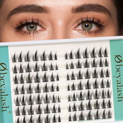 Picture of Manga Lashes Individual Cluster Lashes 98pcs Anime Lashes Natural Look Thin Cotton Band Manga Eyelashes 8-13mm Japanese Asian Natural Eyelashes Soft and Light Korean Anime Eyelashes by Obeyalash