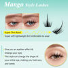 Picture of Manga Lashes Individual Cluster Lashes 98pcs Anime Lashes Natural Look Thin Cotton Band Manga Eyelashes 8-13mm Japanese Asian Natural Eyelashes Soft and Light Korean Anime Eyelashes by Obeyalash