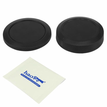 Picture of Haoge Camera Body Cap and Rear Lens Cap Cover Kit for Canon RF Mount Camera Lens Such as EOS R RP