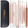 Picture of Pimple Popper Tool Kit, MENOLY 10 Pcs Blackhead Remover Comedone Extractor Acne Removal Kit for Blemish, Whitehead Popping,Zit Removing for Nose Face Tools with a Leather Bag (Rose Gold)