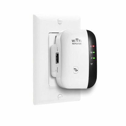 Picture of WiFi Range Extender Coverage Up to2640 Sq Ft and 25 Devices WiFi Repeater, Long Range Amplifier with Ethernet Port, Access Point, 1-Tap Setup, Alexa Compatible N300