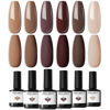 Picture of modelones Gel Nail Polish - 6 Colors Skin Tone Brown Nude Gel Polish Brown Neutral Nail Polish Beige Khaki Gel Nail Polish Set, Soak Off French Nail Art Manicure DIY Home Salon Gift for Women Mom