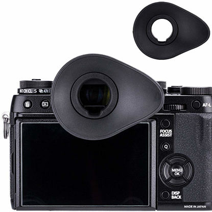 Picture of JJC Oval Shape Eyecup Eyepiece Eyeshade EC-XH W Replacement for Fuji X-T5 X-T4 X-T3 X-T2 XT4 XT3 XH2 GFX100S GFX100 GFX 50S GFX50S II Camera Viewfinder Replace Fuji Eye Cup EF-XTS EF-XTM EF-XTL EC-XHW