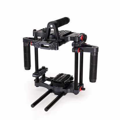 Picture of Filmcity Power DSLR Camera Cage for DSLR DSLM Cameras Only. Adjustable Handles & 15mm Rod Adapter. Tripod Compatible. Comes with Quick-Release Plate (FC-CTH)