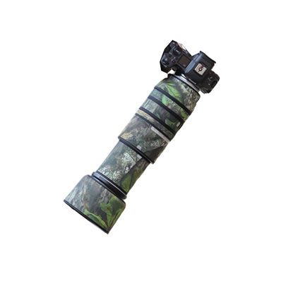 Picture of COMEOXO Lens Cover Camouflage Stretch Fabric Camera Rain Cover  for Canon RF 100-500mm F4.5-7.1 L is USM Lens Protection Sleeve （Color: # Green Leaf Camouflage ）