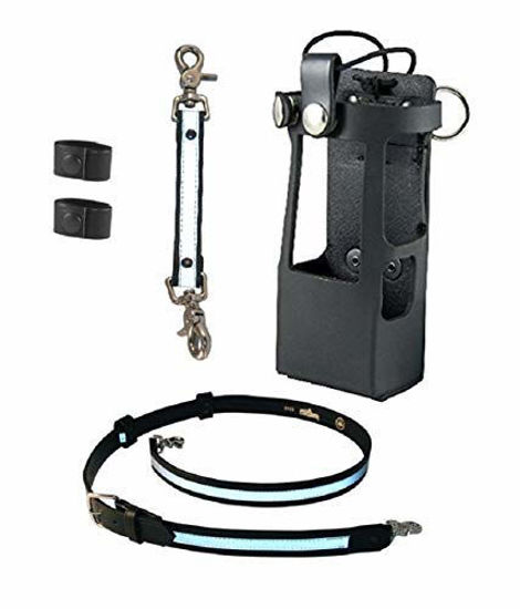 Picture of Boston Leather Bundle Three Items- Anti-Sway Strap for Radio Strap, Firefighter's Radio Strap/Belt, Firefighter's Radio Holder (for Motorola APX 6000XE/8000) (Reflective)