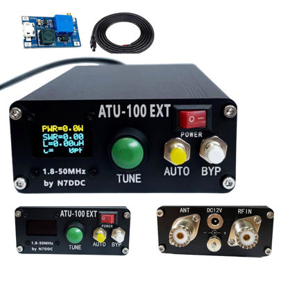 Picture of Malahit ATU-100 Antenna Tuner 1.8-50MHz atu100 by N7DDC 7x7 0.96 Inch OLED 3.2 Firmware Programmed with Housing Assembled Machine with USB Cable（No Battery）