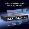 Picture of 8 Port 2.5G Ethernet Switch 10G SFP Uplink, NICGIGA Unmanaged 2.5Gb Network Switch, One-Key VLAN, Plug & Play, Desktop/Wall-Mount, Fanless Metal Design.