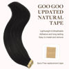 Picture of GOO GOO Tape in Hair Extensions 40pcs 100g 18in Straight Natural Black 100% Real Human Hair Extensions Skin Weft Human Remy Tape in Seamless Hair Extensions for Women