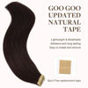 Picture of GOO GOO Tape in Hair Extensions 40pcs 100g 18in Straight Dark Brown 100% Real Human Hair Extensions Skin Weft Human Remy Tape in Seamless Hair Extensions for Women